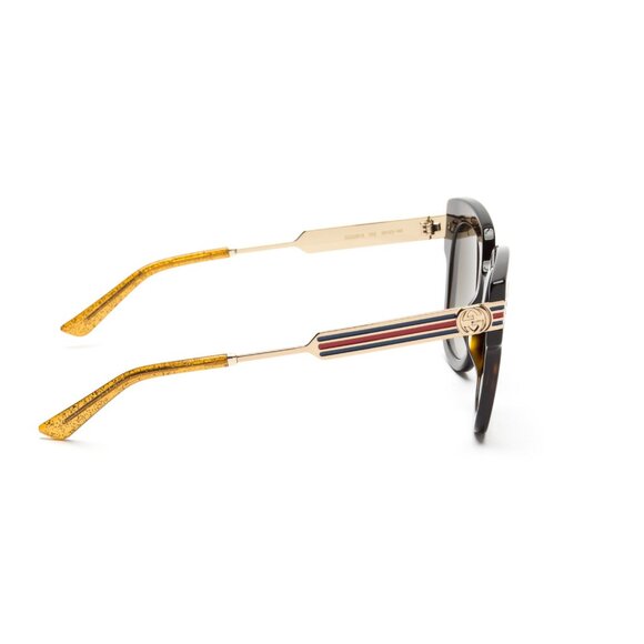 GUCCI Women\'s SUNGLASSES Shades Black Gold Round Logo GG0282SA Italy main image 9